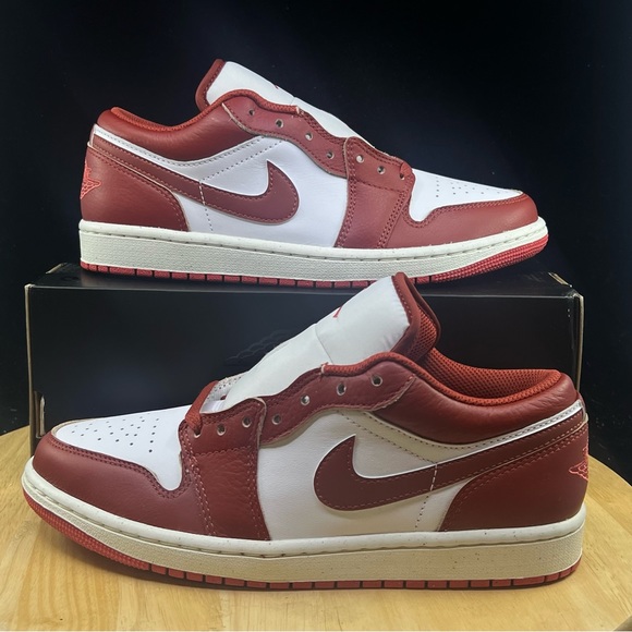 Jordan Shoes - Nike Air Jordan 1 Low White Red Lobster FJ3459-160 Men's 7.5/ Wmns Sz 9
